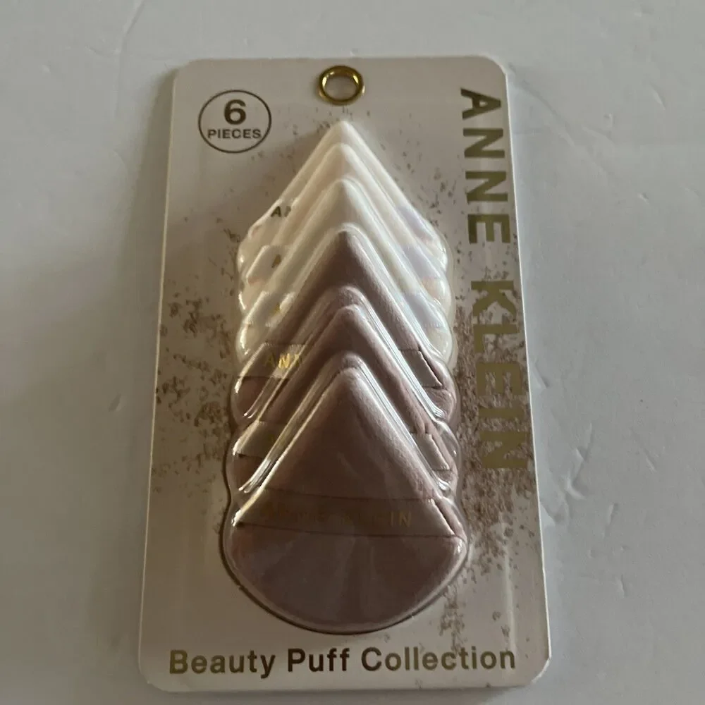 Anne Klein 6 Pc powder puff triangle beauty sponge Beige And Brown